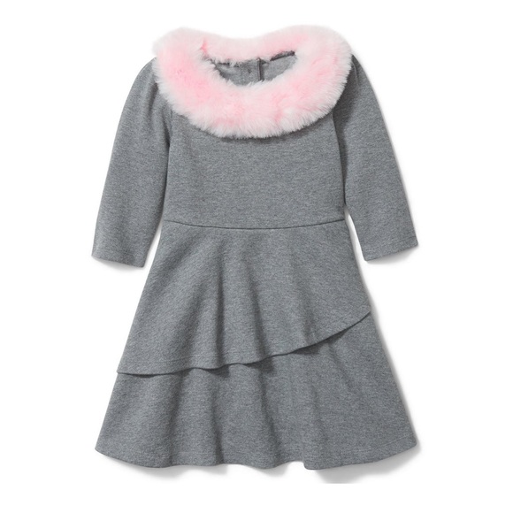 Janie and Jack Other - FAUX FUR COLLAR PONTE DRESS, 18-24 mo, new no tags